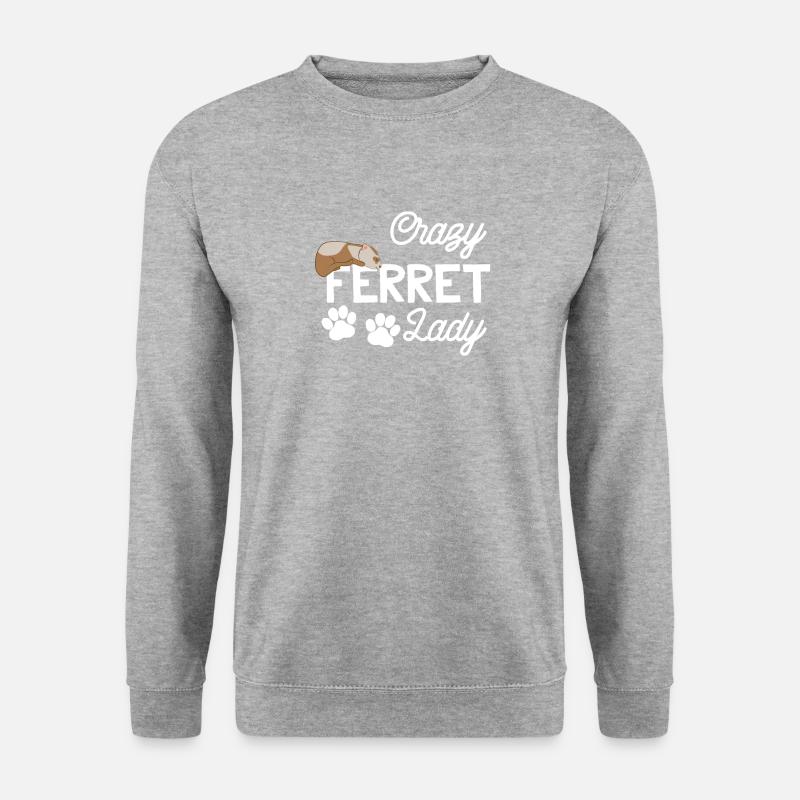 Frettchenfreund - Frettchen - Frettchenlady - Unisex Pullover - Weißgrau meliert