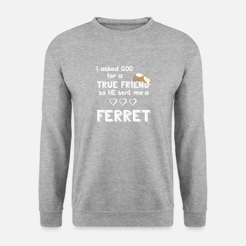 Frettchenfreund - Frettchen - Bester Freund - Unisex Pullover - Weißgrau meliert