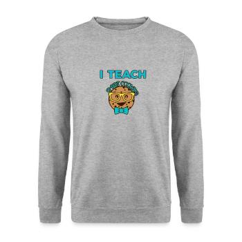 I teach smart cookies to gift teachers - Unisex Sweatshirt - salt & pepper - Front - Alina (178cm) & Michal (187cm)