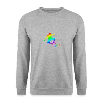 Skateboarding T-shirt Kühler Silhouette-Skate gay - Unisex Pullover - Weißgrau meliert - Vorne - Alina (178cm) & Michal (187cm)