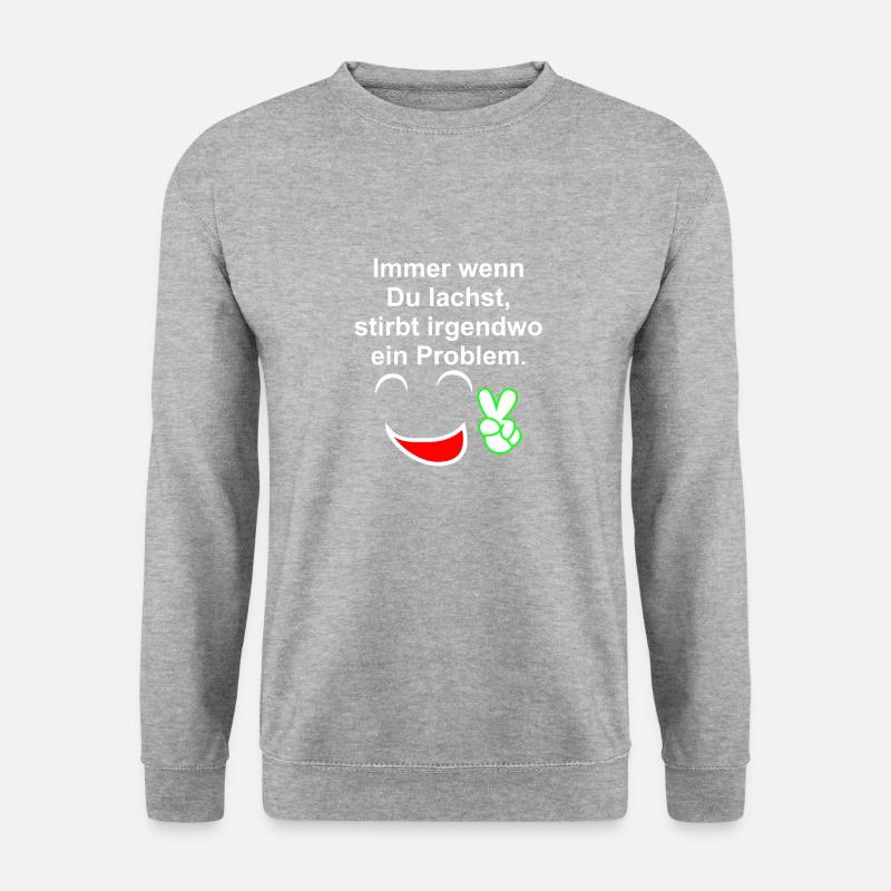 Immer wenn du lachst - Unisex Pullover - Weißgrau meliert
