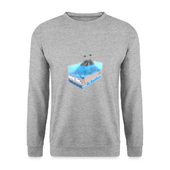 Une île, internet ... le bonheur ! - Sweat-shirt Unisexe - gris chiné - Devant - Alina (178cm) & Michal (187cm)