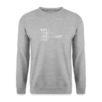Bester Sprachtherapeut aller Zeiten Geschenk - Unisex Pullover - Weißgrau meliert - Vorne - Alina (178cm) & Michal (187cm)