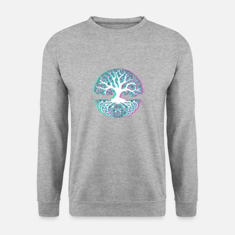 Baum - Unisex Pullover - Weißgrau meliert
