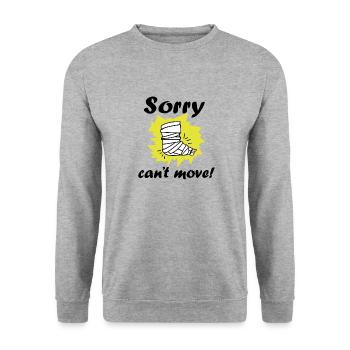 Jambe blessée cassée Obtenez bien cadeau bientôt - Sweat-shirt Unisexe - gris chiné - Devant - Alina (178cm) & Michal (187cm)