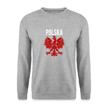 Polska Eagle - Unisex Sweatshirt - salt & pepper - Front - Alina (178cm) & Michal (187cm)