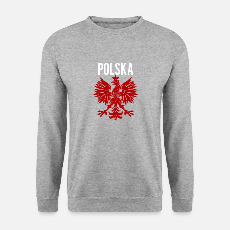 Polska Adler - Unisex Pullover - Weißgrau meliert
