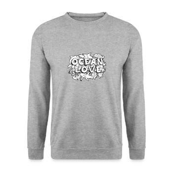 doodle Art Ocean - Unisex Sweatshirt - salt & pepper - Front - Alina (178cm) & Michal (187cm)