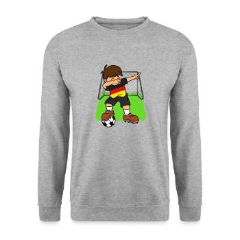 Allemagne Football Ball Dabbing Kid Football allemand - Sweat-shirt Unisexe - gris chiné - Devant - Alina (178cm) & Michal (187cm)
