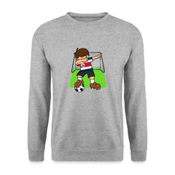 Costa Rica Soccer Ball Dabbing Kid Costa Rican - Unisex Sweatshirt - salt & pepper - Front - Alina (178cm) & Michal (187cm)