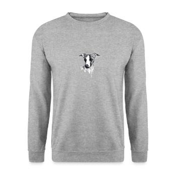 Cadeau cool animal de compagnie chien Whippet - Sweat-shirt Unisexe - gris chiné - Devant - Alina (178cm) & Michal (187cm)