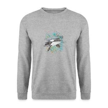 Baleines tueuses - Sweat-shirt Unisexe - gris chiné - Devant - Alina (178cm) & Michal (187cm)