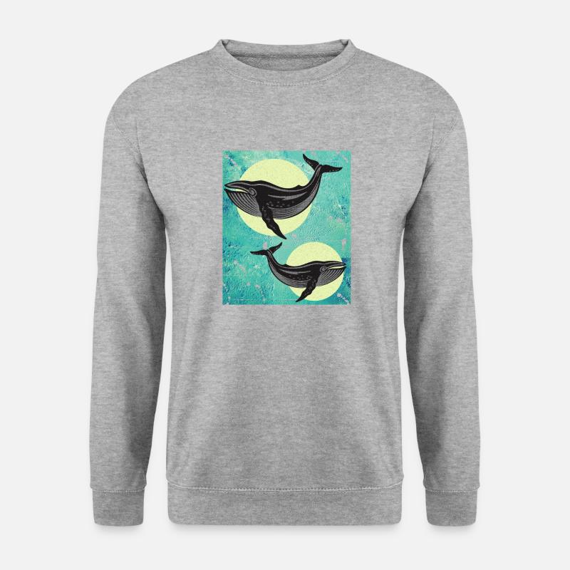 Buchelwale Wale - Unisex Pullover - Weißgrau meliert