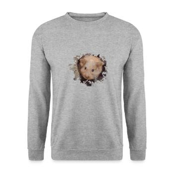 hamster - Unisex Pullover - Weißgrau meliert - Vorne - Alina (178cm) & Michal (187cm)