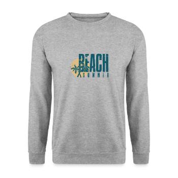 Tee-shirt d'été de plage - Sweat-shirt Unisexe - gris chiné - Devant - Alina (178cm) & Michal (187cm)