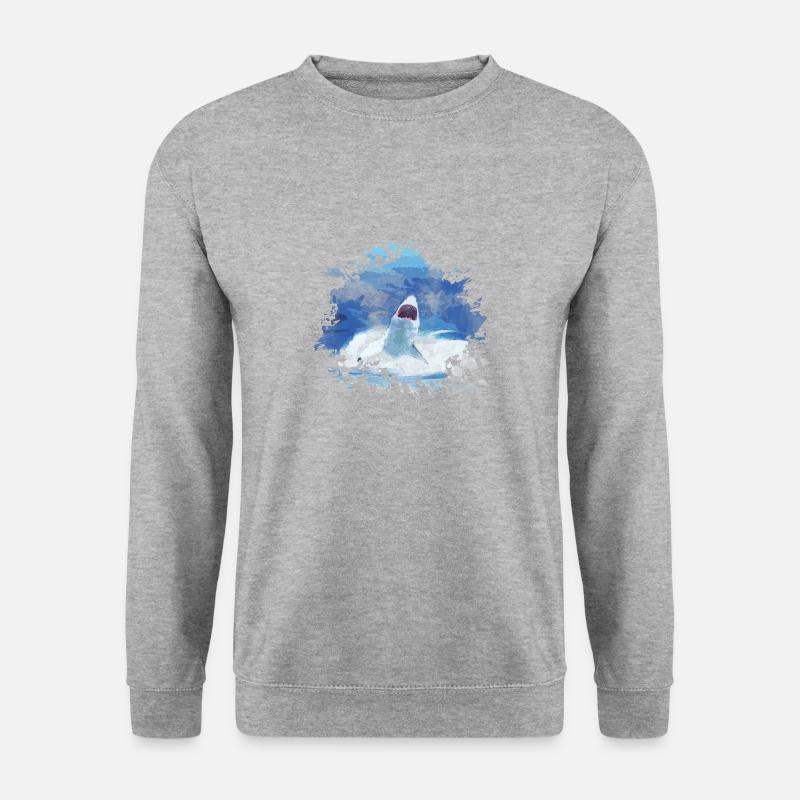 Hai - Unisex Pullover - Weißgrau meliert