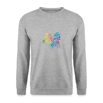 Zebra Boom! - Unisex Sweatshirt - salt & pepper - Front - Alina (178cm) & Michal (187cm)