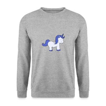 Cheveux bleus licorne bébé enfants fille cadeau - Sweat-shirt Unisexe - gris chiné - Devant - Alina (178cm) & Michal (187cm)