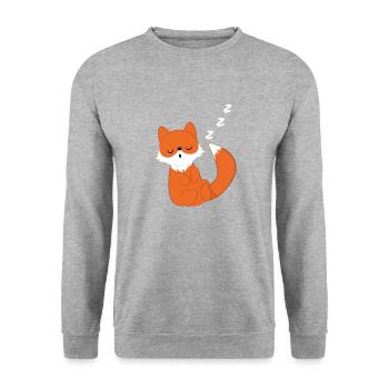 Fox - vixen - Fox lovers - sleeping - Unisex Sweatshirt - salt & pepper - Front - Alina (178cm) & Michal (187cm)