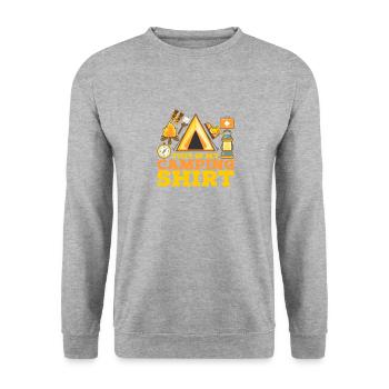 Shirt Camping Camper Camping Gift - Unisex Sweatshirt - salt & pepper - Front - Alina (178cm) & Michal (187cm)