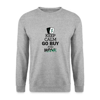 GARDER CALME GO ACHETER ET MAINTENIR Design - Idée cadeau - Sweat-shirt Unisexe - gris chiné - Devant - Alina (178cm) & Michal (187cm)