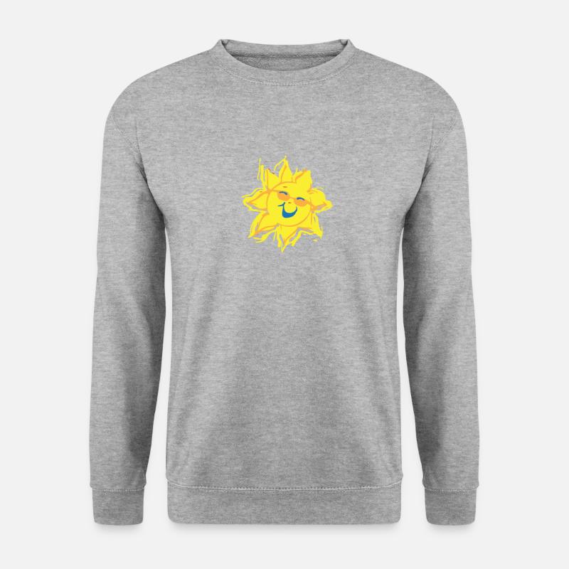 Sommer Sonne - Unisex Pullover - Weißgrau meliert
