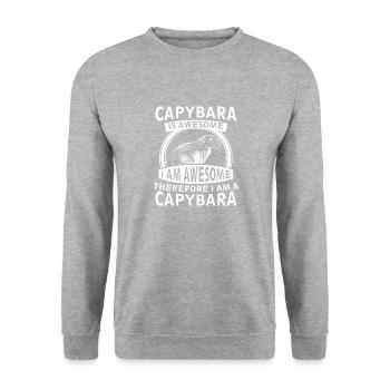 Capybara Is Awesome I Am Awesome Funny Capibara - Unisex Sweatshirt - salt & pepper - Front - Alina (178cm) & Michal (187cm)