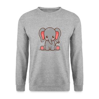 Baby elephant - Unisex Sweatshirt - salt & pepper - Front - Alina (178cm) & Michal (187cm)