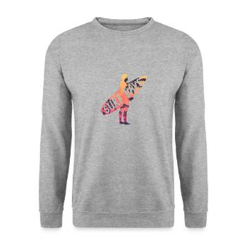 Bali Surf Days T-shirts - Sweat-shirt Unisexe - gris chiné - Devant - Alina (178cm) & Michal (187cm)