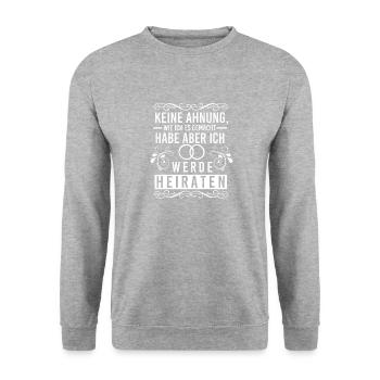 Bachelorette party | Gift for weddings - Unisex Sweatshirt - salt & pepper - Front - Alina (178cm) & Michal (187cm)