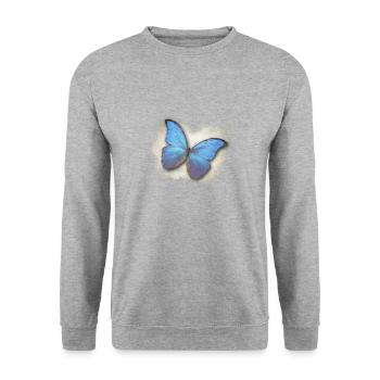Papillon - Papillon - Sweat-shirt Unisexe - gris chiné - Devant - Alina (178cm) & Michal (187cm)