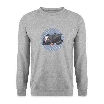 Chat endormi - Sweat-shirt Unisexe - gris chiné - Devant - Alina (178cm) & Michal (187cm)
