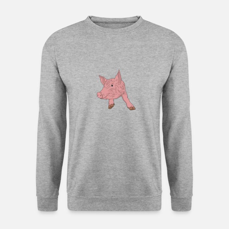 Schwein - Unisex Pullover - Weißgrau meliert