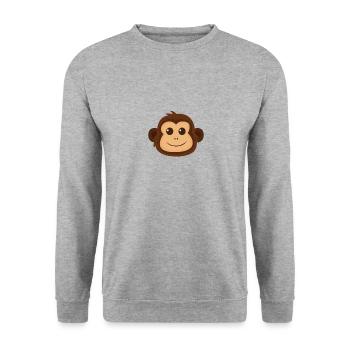 Drôle monkey Lover correspondant famille papa et fils - Sweat-shirt Unisexe - gris chiné - Devant - Alina (178cm) & Michal (187cm)