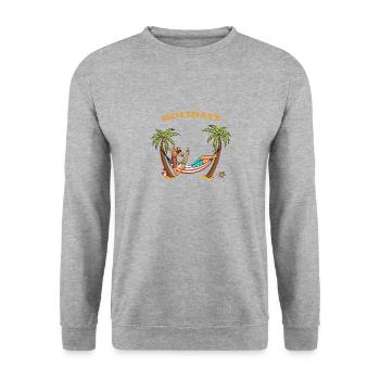 Holidays-holiday gift for sunbathing and hanging out - Unisex Sweatshirt - salt & pepper - Front - Alina (178cm) & Michal (187cm)