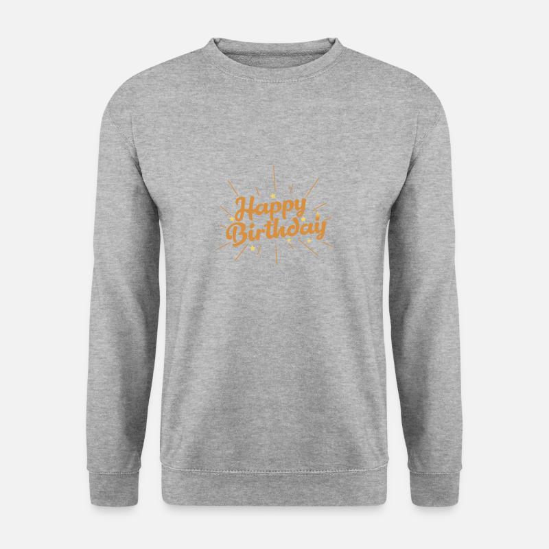 Happy Birthday Geburtstagsschriftzug - Unisex Pullover - Weißgrau meliert