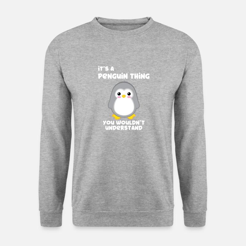 Pinguin - Pinguine - Pinguinmotiv - Pinguinfan - Unisex Pullover - Weißgrau meliert