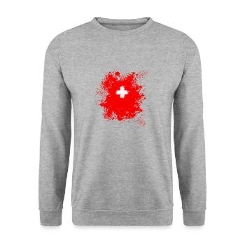 Suisse Suisse 1er août Fierté cadeau - Sweat-shirt Unisexe - gris chiné - Devant - Alina (178cm) & Michal (187cm)