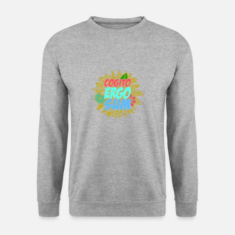 Cogito ergo sum - Unisex Pullover - Weißgrau meliert