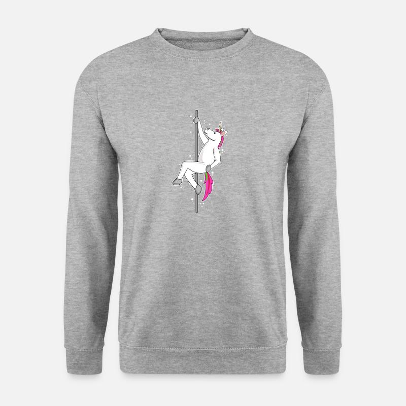 Funny Unicorn Haloween Pole Dancing - Unisex Pullover - Weißgrau meliert