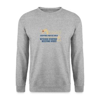 Logging ayant besoin de Wood Funny Logger - Sweat-shirt Unisexe - gris chiné - Devant - Alina (178cm) & Michal (187cm)