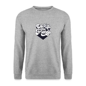 Mangez des fruits pas des amis - Sweat-shirt Unisexe - gris chiné - Devant - Alina (178cm) & Michal (187cm)