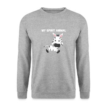 Zebra - Zebra - T-shirt zèbre - Spirit Animal - Sweat-shirt Unisexe - gris chiné - Devant - Alina (178cm) & Michal (187cm)