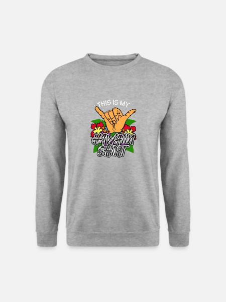 Dieses ist mein Hawaiihemd Aloha Luau Tropical - Unisex Pullover - Weißgrau meliert