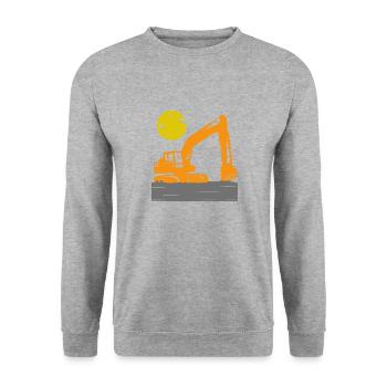 Bagger Bauarbeiter Baustelle Baggern Kinder - Unisex Pullover - Weißgrau meliert - Vorne - Alina (178cm) & Michal (187cm)