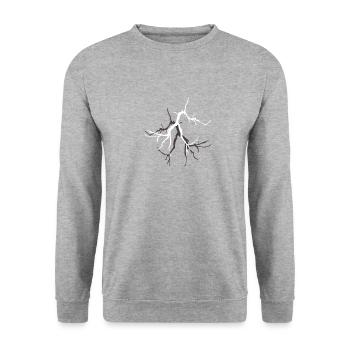 Lightning with Lightning Bolt graphics - Unisex Sweatshirt - salt & pepper - Front - Alina (178cm) & Michal (187cm)