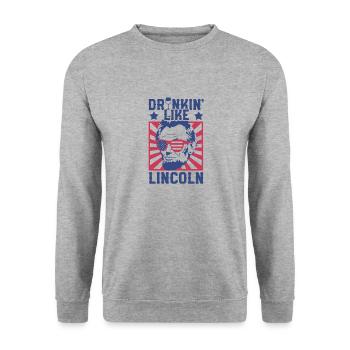 Drinking Like Lincoln Independence Day - Unisex Sweatshirt - salt & pepper - Front - Alina (178cm) & Michal (187cm)