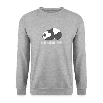 Panda - Panda T-Shirt - Panda Motif - I can not adult - Unisex Sweatshirt - salt & pepper - Front - Alina (178cm) & Michal (187cm)