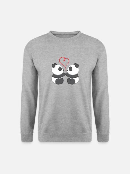 Panda - Panda T-Shirt - Panda Motivation - Amour - Sweat-shirt Unisexe - gris chiné