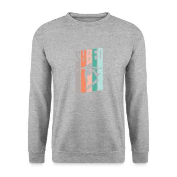 SHRED Vintage Skate Skateboard T-Shirt - Unisex Pullover - Weißgrau meliert - Vorne - Alina (178cm) & Michal (187cm)